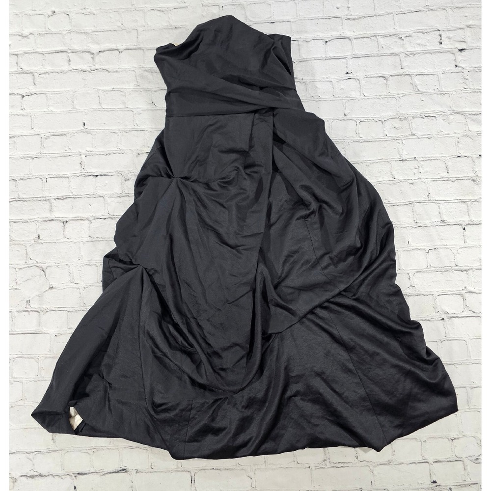 Monsoon Evening Gown Women Size 4 Black Draped Ruched Tulle Formal Dress VINTAGE